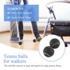 Kqcibz 2 PCS Precut Walker Tennis Ball for Furniture Legs and Floor Protection, Heavy Duty Long Lasting Felt Pad Covering,Black view 3