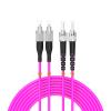 Buacoz FC/UPC to ST/UPC OM4 Fiber Patch Cable Multimode Duplex,8ft/2.5meters 10Gb/Gigabit Fiber Jumper 50/125m LSZH Fiber Optic Cord,Purple Pink view 1