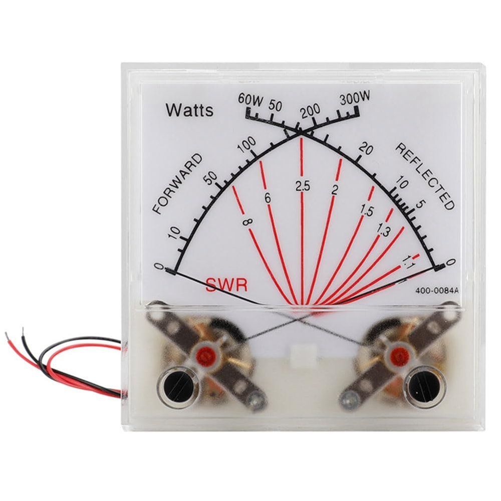 Kqcibz 1 Piece Transmitter VU Meter Radio Station With Backlight PMMA Cover SWR Black Forward 300W Reflected 60W