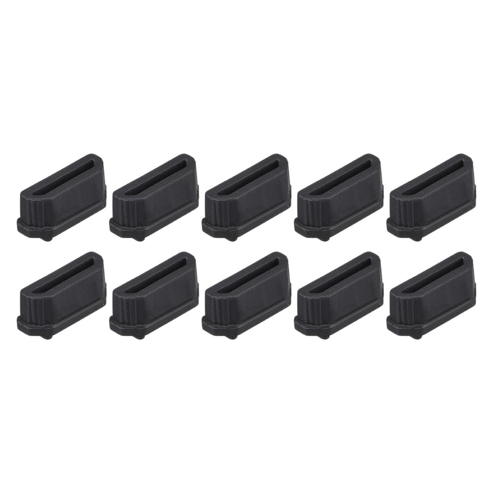 Rebower Anti Dust Cap Cover Silicone Micro Male Port,[for Micro Female Port,for Laptop Port] - 10 x 2.5mm/Black /10 Pcs