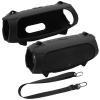 TXEsign Silicone Case Cover for JBL Charge 5 Portable Speaker, Travel Carrying Protective Case w Shoulder Strap Holder Full Protection Cover for JBL Charge 5 Accessories (Black) view 1