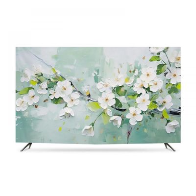 GSGC TV Cover TV Dust Cover Floral Printed TV Screen Protector Wall-mounted Desktop Curved Universal LCD/LED Display Cover for Televisions Indoor Bedroom Living Room Decoration-Flower-5||58-60 inch