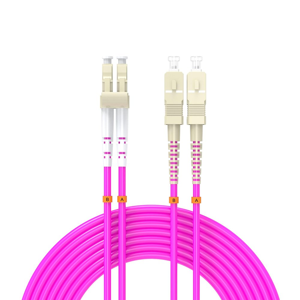 Buacoz OM4 Fiber Patch Cable LC/UPC to SC/UPC 20Meter 65ft 40GB/100GB Multimode Duplex Jumper 50/125m LSZH Fiber Optical Cord, for SFP Transceiver