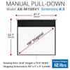 Akia Screens 100 inch Projector Screen Pull Down 4:3 Manual, Ceiling Mount or Wall Mount Retractable Projection Screen with 10 inch Bracket White, AK-M100V1 and AK-ZLB10W view 2