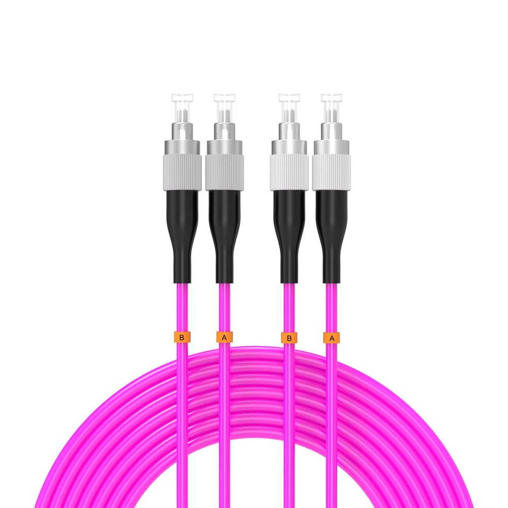 Buacoz 15Meter 49ft OM4 Multimode Fiber Patch Cable FC/UPC to FC/UPC Fiber Optic Cable, 50/125m LSZH Duplex Fiber Jumper,for SFP Transceiver, Router, Fiber Networks