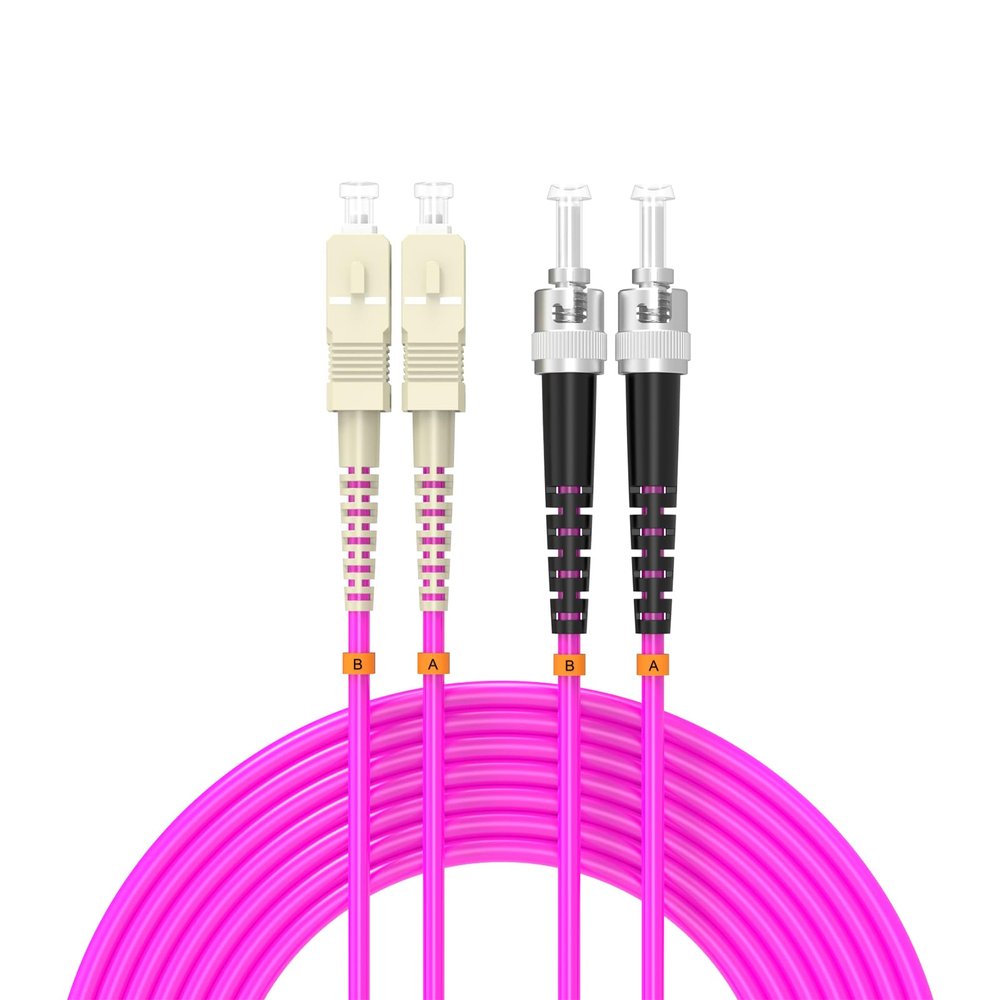 Buacoz OM4 Fiber Patch Cable SC/UPC to ST/UPC 5Meter 17ft 40GB/100GB Multimode Duplex Jumper 50/125m LSZH Fiber Optical Cord, for SFP Transceiver
