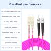 Buacoz OM4 Fiber Patch Cable SC/UPC to ST/UPC 5Meter 17ft 40GB/100GB Multimode Duplex Jumper 50/125m LSZH Fiber Optical Cord, for SFP Transceiver view 2