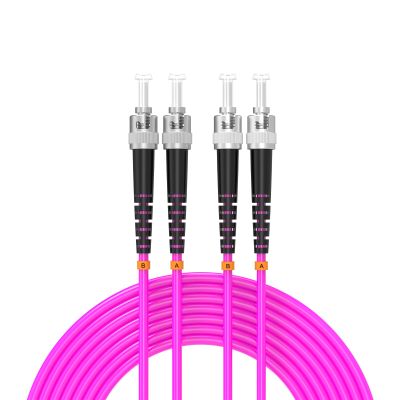 Buacoz 1Meter 4ft OM4 Multimode Fiber Patch Cable ST/UPC to ST/UPC Fiber Optic Cable, 50/125m LSZH Duplex Fiber Jumper,for SFP Transceiver, Router
