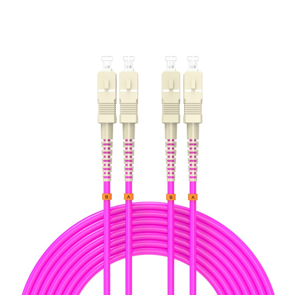 Buacoz SC/UPC to SC/UPC Fiber Patch Cable OM4 328ft/100meters 40GB/100GB Multimode Duplex Jumper 50/125m LSZH Fiber Optic Cable,for SFP Transceiver, Fiber Networks MMF