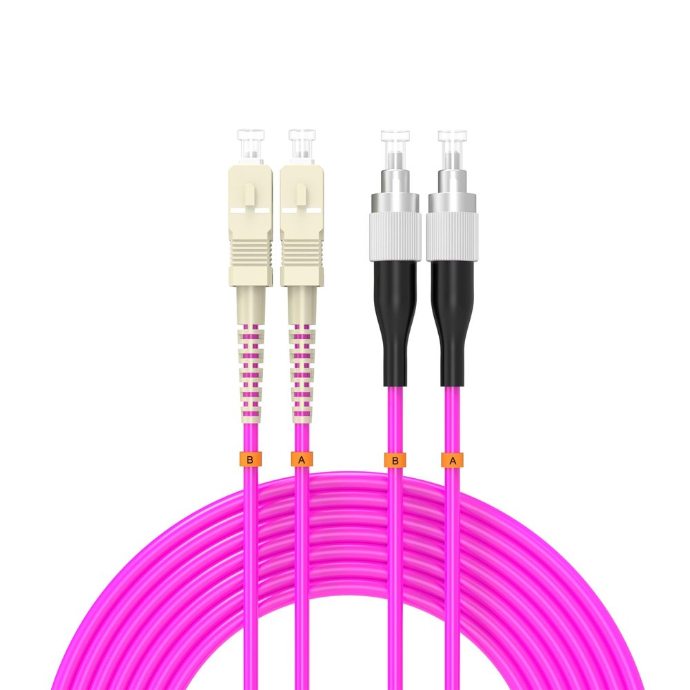 Buacoz Fiber Patch Cable OM4 SC/UPC to FC/UPC 50/125m Multimode Duplex Jumper 40Gb/100Gb LSZH Fiber Optical Cord, 82ft/25meters Fiber Cable