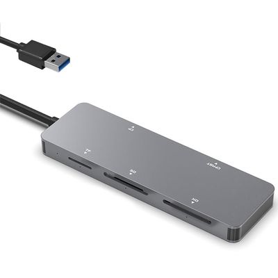 Kqcibz USB 3.0 Multifunction Card Reader CFast//XD/SD/TF Card Reader 5 in 1 USB Card Reader 5Gbps for PC Laptop Accessories, grey, 500407763