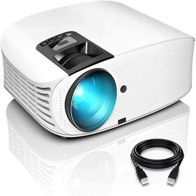 SAeWare Small Projector Outdoor Movie Projector with 200Inch Projector Screen, 1080P Supported Compatible with TV Stick, Videos, HDMI,USB,TF,VGA,AUX,AV