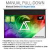 Akia Screens 110 inch Projector Screen Pull Down 16:9 Manual, Ceiling Mount or Wall Mount Retractable Projection Screen with 10 inch Bracket White, AK-M110H1 and AK-ZLB10W view 3