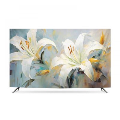 GSGC TV Cover TV Dust Cover Floral Printed TV Screen Protector Wall-Mounted Desktop Curved Universal LCD/LED Display Cover for Televisions Indoor Bedroom Living Room Decoration-Flower-4||37-39 inch