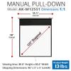 Akia Screens 125 inch Projector Screen Pull Down 1:1 Manual, Ceiling Mount or Wall Mount Retractable Projection Screen with 10 inch Bracket White, AK-M125S1 and AK-ZLB10W view 2