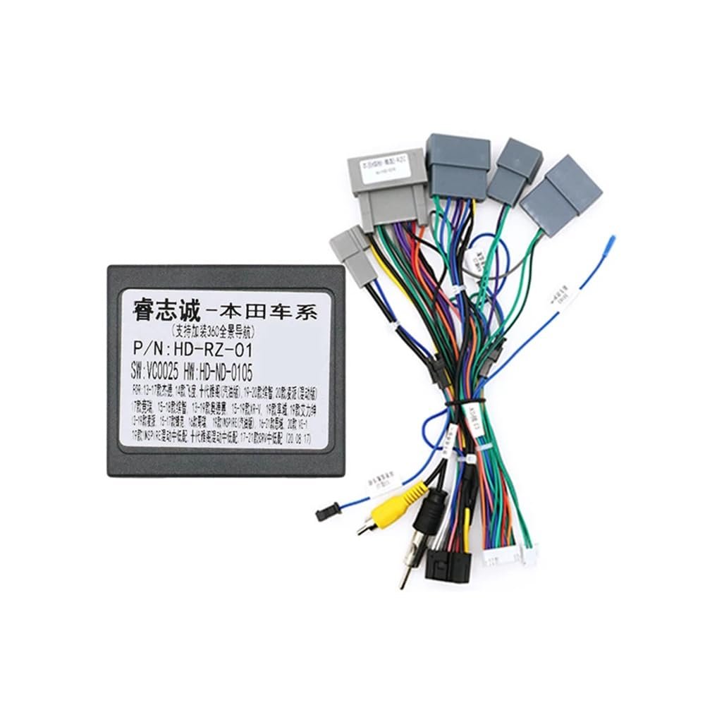16pin Car Stereo Radio Power Retrofit Wiring Harness Cable Adapter fits for Honda FIT/Jazz/ELYSION/Jade/CRIDER/VEZEL/Odyssey/HRV/HR-V/XR-V