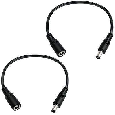 1FT 12V DC Power Extension Cable 5.5mmx2.5mm 18AWG Male to Female Extension Cable Barrel Connector for CCTV Surveillance Camera LED Light Bar Router Projector Printer 2PCS