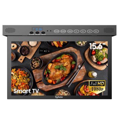 SYLVOX Kitchen TV, 15.6-Inch Under Cabinet Television, 1080P FHD, Smart Google TV OS, 178 Wide Viewing for RV, Bedroom, Boat and More, Black