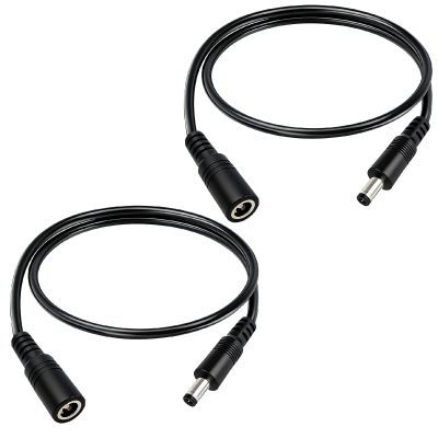 1.6FT 12V DC Power Extension Cable 5.5mmx2.5mm 18AWG Male to Female Extension Cable Barrel Connector for CCTV Surveillance Camera LED Light Bar Router Projector Printer 2PCS