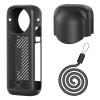 Coyktonty Protective Cover/Silicone Cover Set for Insta360 X4,Silicone case+Anti Lost Lanyard+Lens Cap (3in1 Set) (Black) view 1