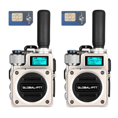 2-Pack globalptt G6 walkie Talkie mini 4G POC Two Way Radio Long Range Professional for Adults Work Communication Unlimited Distance More Than 5000 Miles with yearly sim (2silverwithyearlySIM)