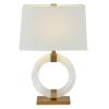 BABETRUE Table Lamp Modern Mid Century Modern White Fabric, Metal, Marble Table Lamp view 1