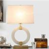 BABETRUE Table Lamp Modern Mid Century Modern White Fabric, Metal, Marble Table Lamp view 3