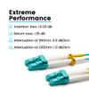 trueCABLE LC to LC OM4 Fiber Patch Cable, 15m (49.21ft), UPC Polish, 100GB Multimode (MM) Duplex 50/125um, Riser Rated (OFNR), UL Listed, 1pc, Aqua view 3