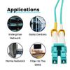 trueCABLE LC to LC OM4 Fiber Patch Cable, 15m (49.21ft), UPC Polish, 100GB Multimode (MM) Duplex 50/125um, Riser Rated (OFNR), UL Listed, 1pc, Aqua view 4
