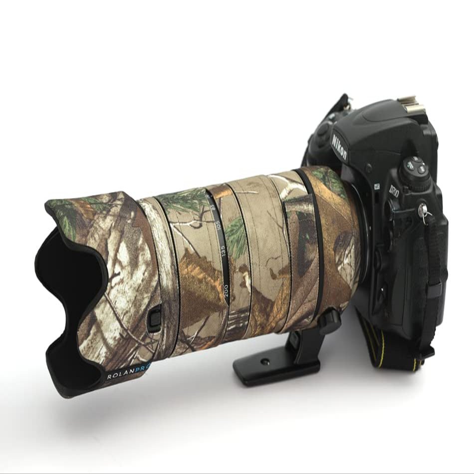 Rolanpro Camouflage Lens Cover for Nikon AF-S 70-200mm f/2.8E FL ED VR Raincover Lens Protective Sleeve Case-#3 Jungle camo Waterproof