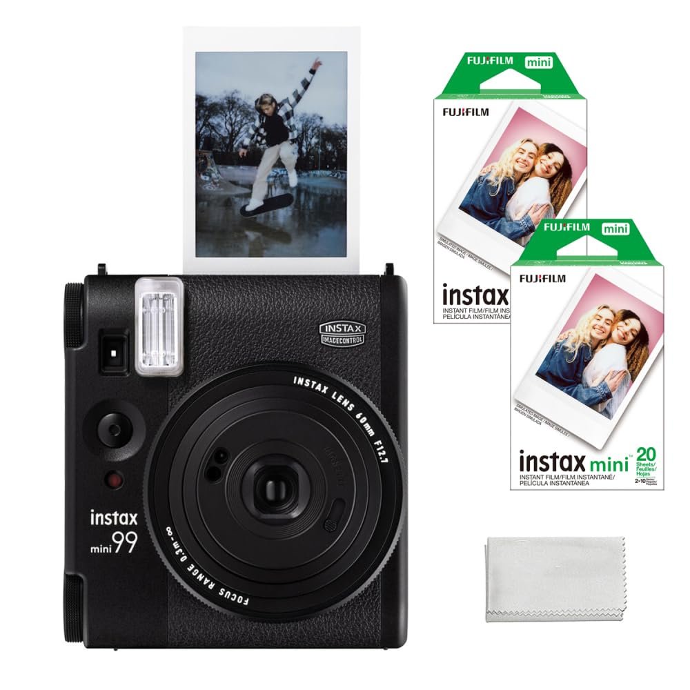 FUJIFILM INSTAX MINI 99 Instant Film Camera Bundled with INSTAX Mini Instant Film | 40 Exposures + Cleaning Cloth (4 Items)