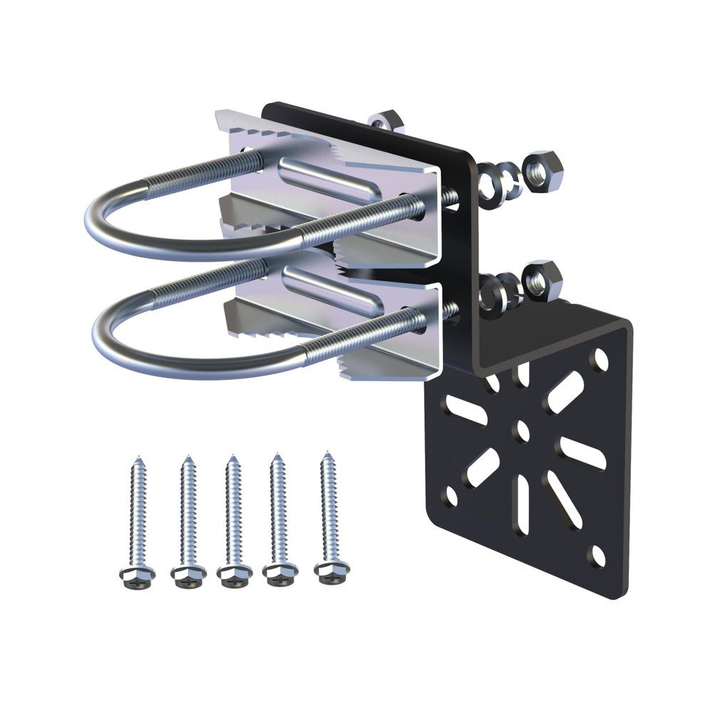 Amazmount Antenna Mount Heavy Duty Antenna Mast Assembly [ Without The Pole ] Weather-Resistant Pole Mount Bracket with 5 PCS Stainless Steel Screws