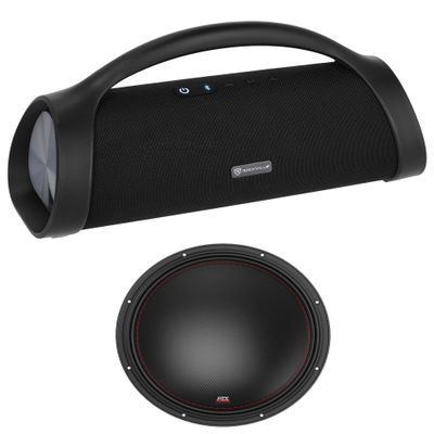 Audiosavings Bundle:(1) MTX 7515-44 15" 1500w Peak/750w RMS Competition Subwoofer Bundle with (1) Rockville Sonic-XXL Huge Portable Bluetooth Speaker (2 Items)