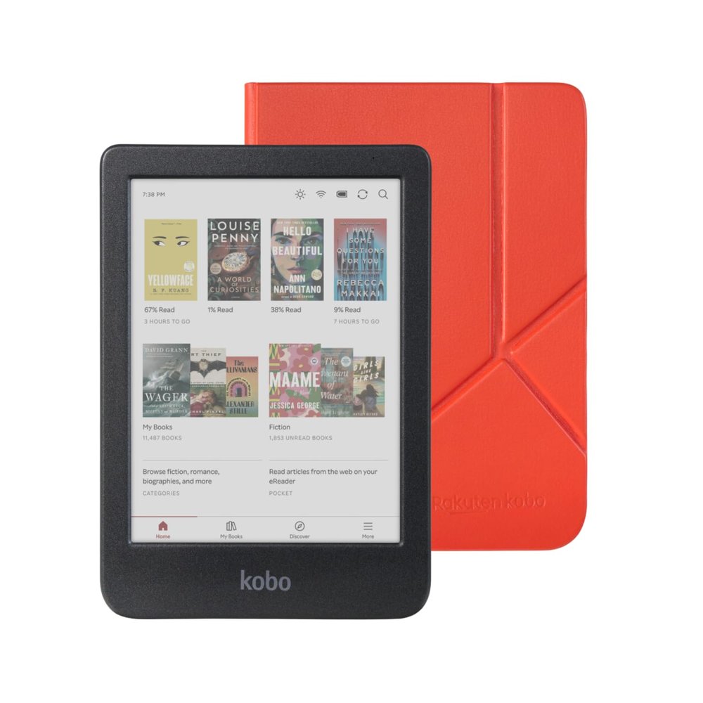 Kobo Clara Colour eReader with Case Bundle (Cayenne Red SleepCover, Case Bundle)