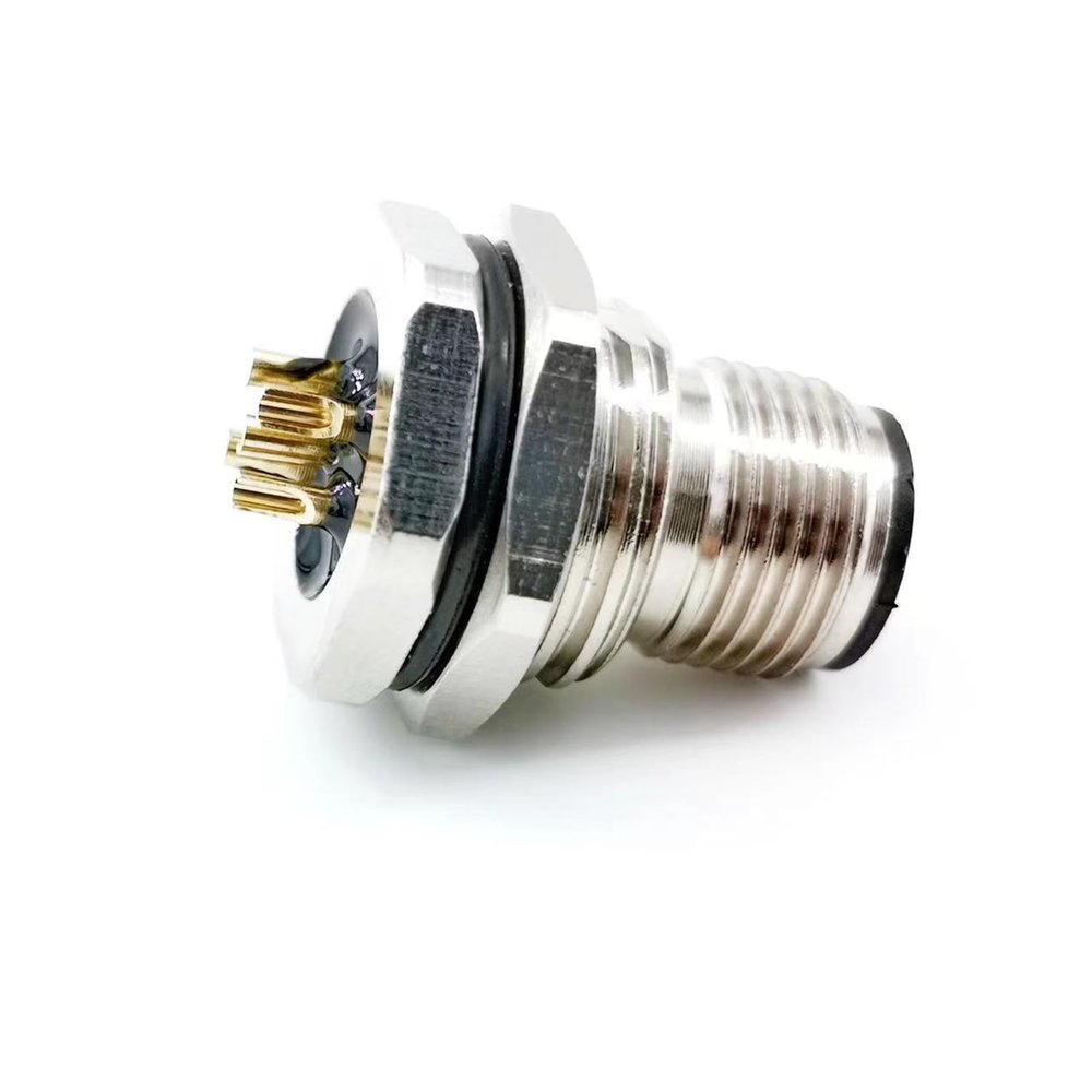 1.64ft M12 5 Pin Male Connector Cable, A Coded Straight Front Mount Cable Waterproof Male Aviation Socket Electrical Cable M12 x M16 Screw Thread0.5Meter