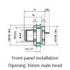 1.64ft M12 5 Pin Male Connector Cable, A Coded Straight Front Mount Cable Waterproof Male Aviation Socket Electrical Cable M12 x M16 Screw Thread0.5Meter view 4