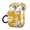 Burga Airpod Hardcase Compatible with Apple Airpods 2 & 1 Charging Case, Yellow Flowers Floral - Protective Hard Plastic Case view 1