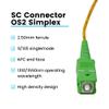 trueCABLE SC to SC OS2 Fiber Patch Cable, 2m (6.56ft), APC Polish, 200GB Singlemode (SM) Simplex 9/125um, Riser Rated (OFNR), UL Listed, Replacement Internet Fiber Cable, 5 Pack, Yellow view 2