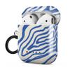 Burga Airpod Hardcase Compatible with Apple Airpods 2 & 1 Charging Case, Blue Lines Ocean Waves - Protective Hard Plastic Case view 1