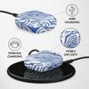 Burga Airpod Hardcase Compatible with Apple Airpods 2 & 1 Charging Case, Blue Lines Ocean Waves - Protective Hard Plastic Case view 3