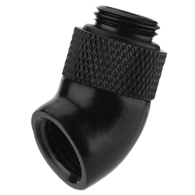 360-Degree Rotation, Raccord Warcooling G1/4 G1/4 Thread, 45 Degree Bend Angle Fitting Adapter, Bmdqmpw5 for CPU Water Cooling, Black with International Common