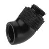 360-Degree Rotation, Raccord Warcooling G1/4 G1/4 Thread, 45 Degree Bend Angle Fitting Adapter, Bmdqmpw5 for CPU Water Cooling, Black with International Common view 2