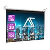 Akia Screens 104 inch Motorized Projector Screen Drop Down 4:3 Remote Controlled, Ceiling Mount or Wall Mount Retractable Projection Screen with 10 inch Bracket White, AK-MOTORIZE104VW and AK-ZLB10W view 1