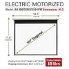 Akia Screens 104 inch Motorized Projector Screen Drop Down 4:3 Remote Controlled, Ceiling Mount or Wall Mount Retractable Projection Screen with 10 inch Bracket White, AK-MOTORIZE104VW and AK-ZLB10W view 2