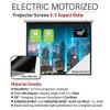 Akia Screens 104 inch Motorized Projector Screen Drop Down 4:3 Remote Controlled, Ceiling Mount or Wall Mount Retractable Projection Screen with 10 inch Bracket White, AK-MOTORIZE104VW and AK-ZLB10W view 3