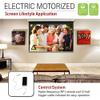 Akia Screens 104 inch Motorized Projector Screen Drop Down 4:3 Remote Controlled, Ceiling Mount or Wall Mount Retractable Projection Screen with 10 inch Bracket White, AK-MOTORIZE104VW and AK-ZLB10W view 4