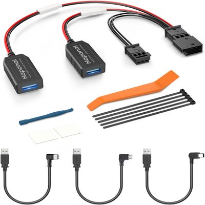 Naponal GPS Dash Cam Power Adapter,(3Pin Type C Connector) Mirror Camera Radar Charger Station GPS Dashcam Charger Cable for Select Chrysler Pacifica, Dodge Challenger, Connects to Rainfall Sensor