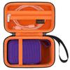 Canboc Carrying Case Compatible with JBL Go 4 Portable Bluetooth Speaker, Zipper Mesh Pocket fits USB Cable, Black+Orange (Case Only) view 1