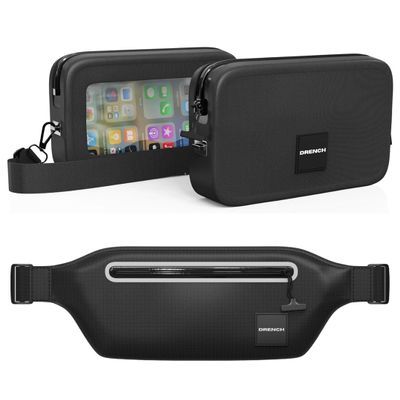 DRENCH Waterproof Adventure Bundle  Submersible Fanny Pack + Waterproof Phone Pouch | IPX8 & IP68 Dry Bags for Swimming, Snorkeling, Kayaking, Travel | TPU Floating Waist Pack & Phone Case for iPhone