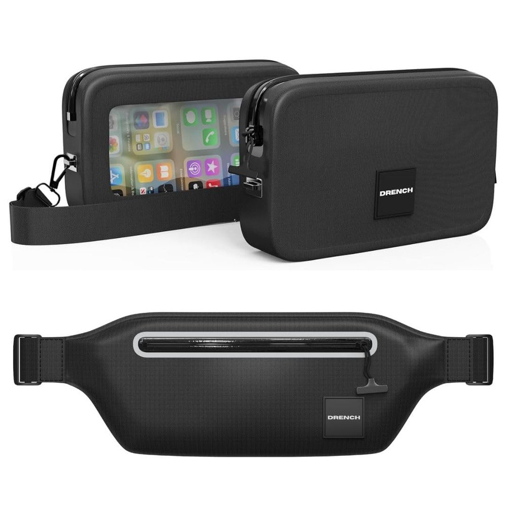 DRENCH Waterproof Adventure Bundle  Submersible Fanny Pack + Waterproof Phone Pouch | IPX8 & IP68 Dry Bags for Swimming, Snorkeling, Kayaking, Travel | TPU Floating Waist Pack & Phone Case for iPhone